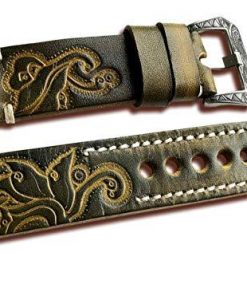 Handmade Leather Carved Strap Watch bands For Apple Watches - IrishGreen