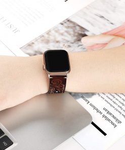 Vintage Handmade Leather Tooled Apple Watch Band For Apple Watch Series 1-5 42/44mm W/SS Adapter