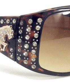 Hand Crafted Women's Sunglasses With Bling Rhinestone UV 400 PC Lens in Multi Concho