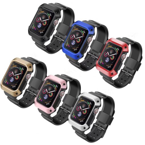 Apple Watch Band Sport Case With Strap Silicone Waterproof For 44mm 40mm Series 4, 5