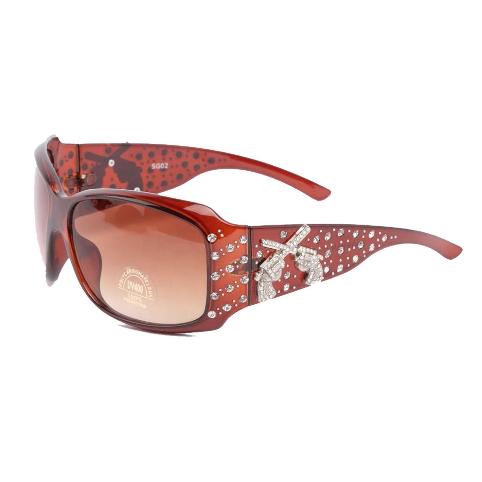 Hand Crafted Women's Sunglasses With Bling Rhinestone UV 400 PC Lens in Multi Concho