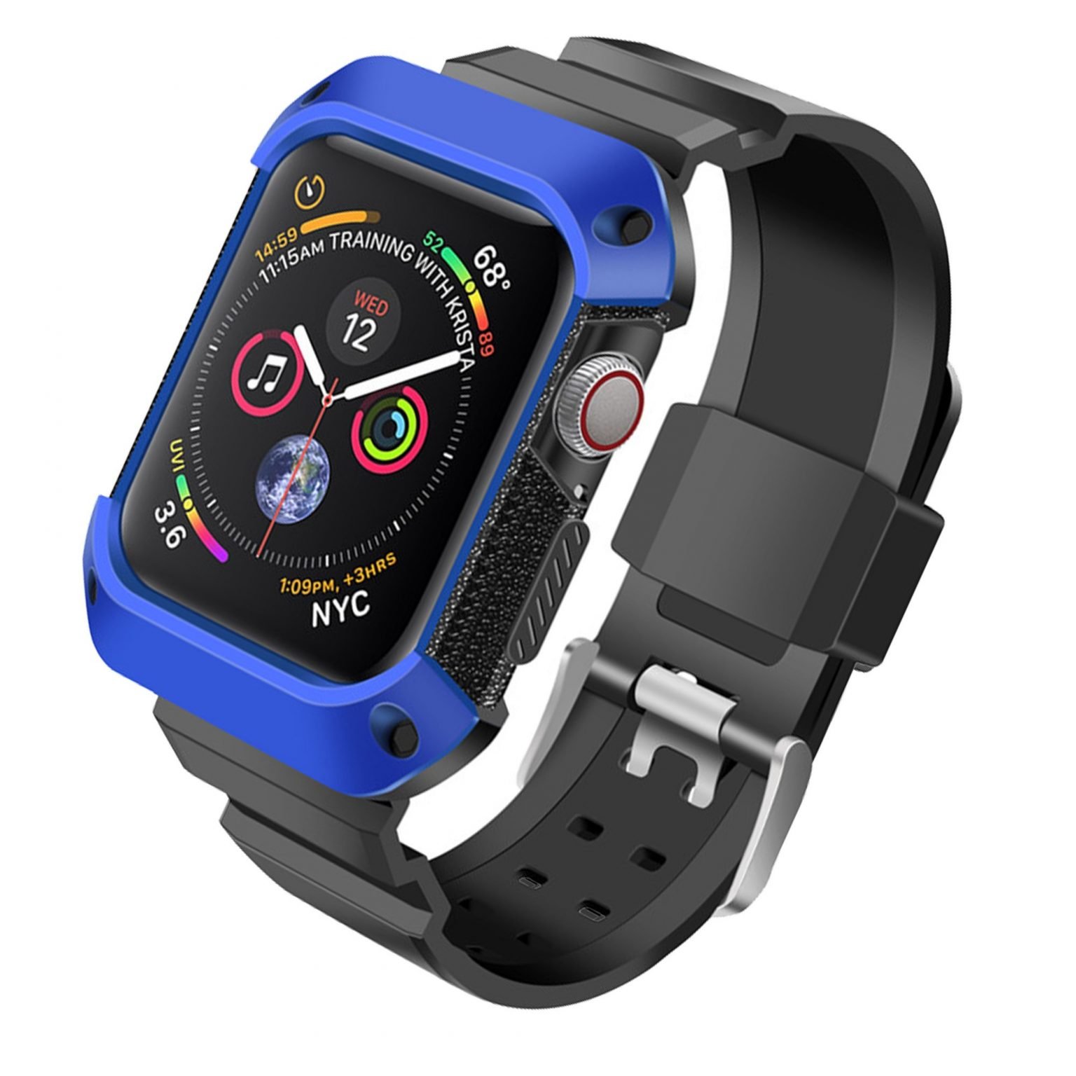 Apple Watch Band Sport Case With Strap Silicone Waterproof For 44mm 40mm Series 4, 5