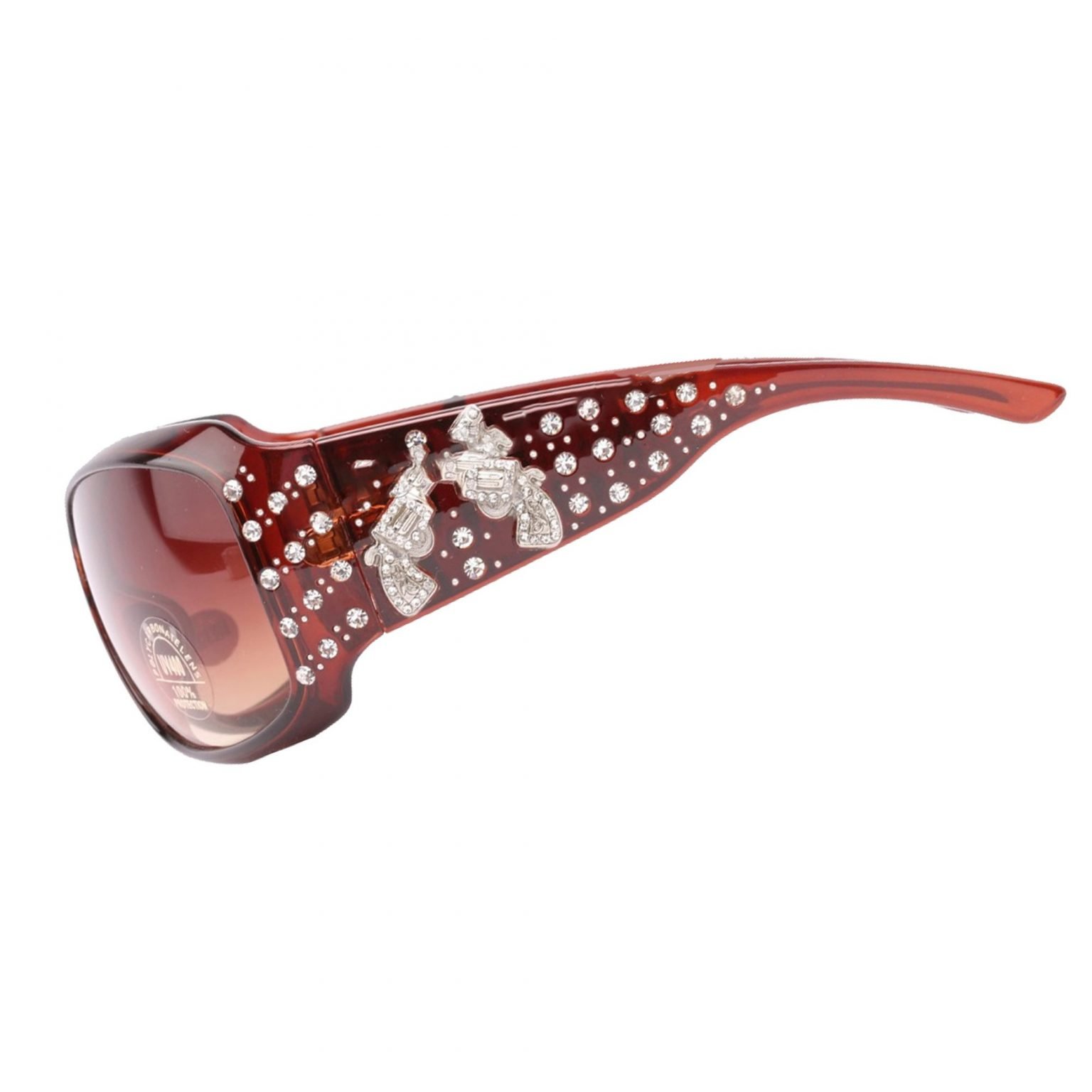 Hand Crafted Women's Sunglasses With Bling Rhinestone UV 400 PC Lens in Multi Concho