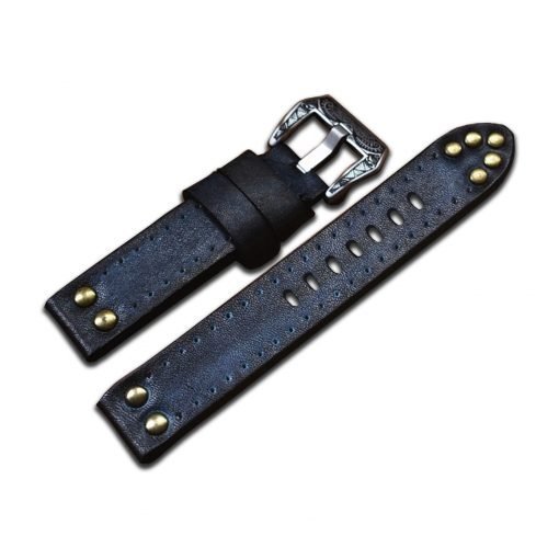 Studded Handmade Leather Watch Band Watch Strap Crazy Cow Studded Apple Watch Band